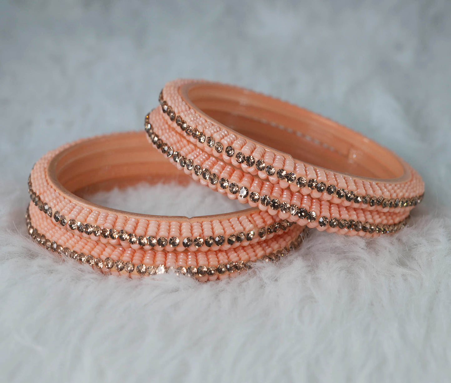 Glass Kada for Women & Girls Beads Studded Bangles for Ladies (Pack of 4 Kada)