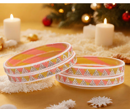 Handmade Multicolor Shade Glass Kada for Women & Girls (Pack of 4)