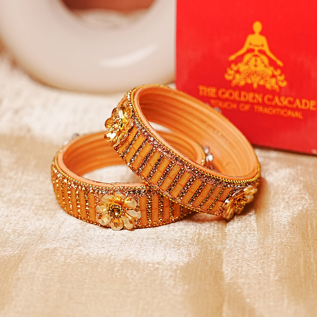 Glass Kada for Women & Girls – Elegant Flower Design (Pack of 2)