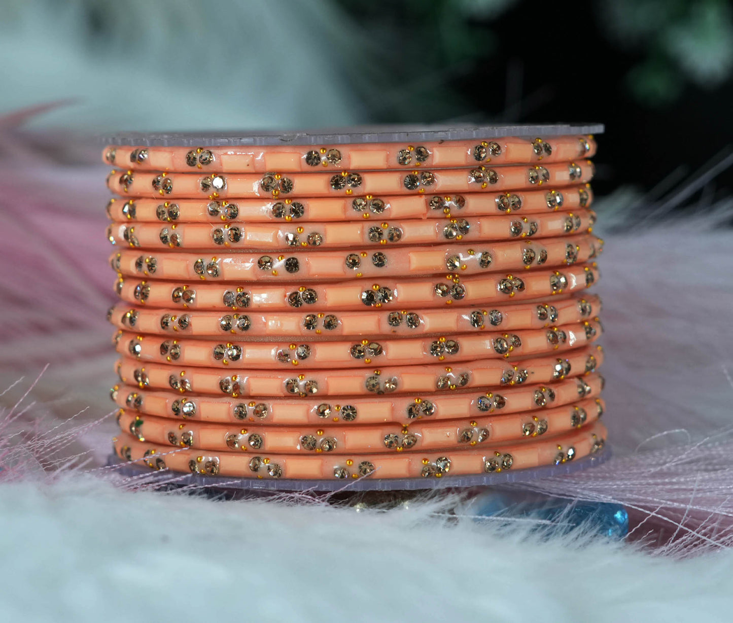 Multiple Color Glass Bangles with Beads Studded for Women & Girls (Pack of 12 Bangles)