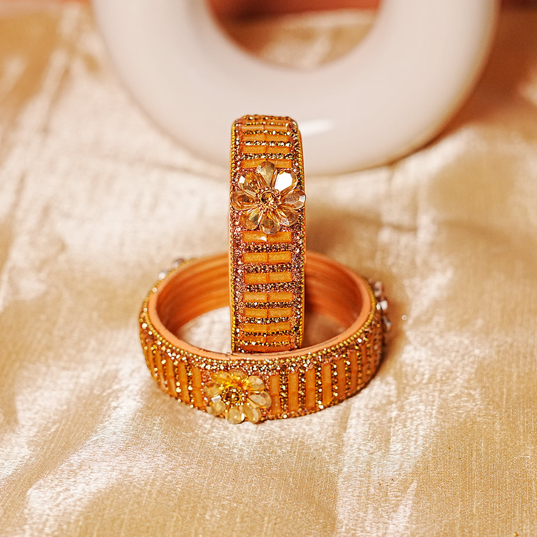 Glass Kada for Women & Girls – Elegant Flower Design (Pack of 2 kada)
