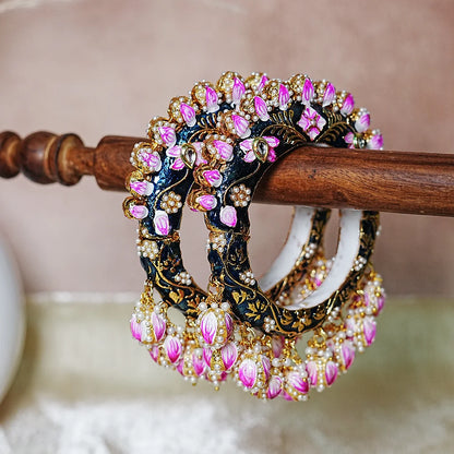 Traditional Rajwada Jadau Kada Bangles for Women (Pack of 2)