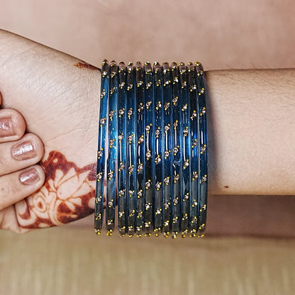 Traditional Lightweight Glass Bangles for Women (Pack of 12)