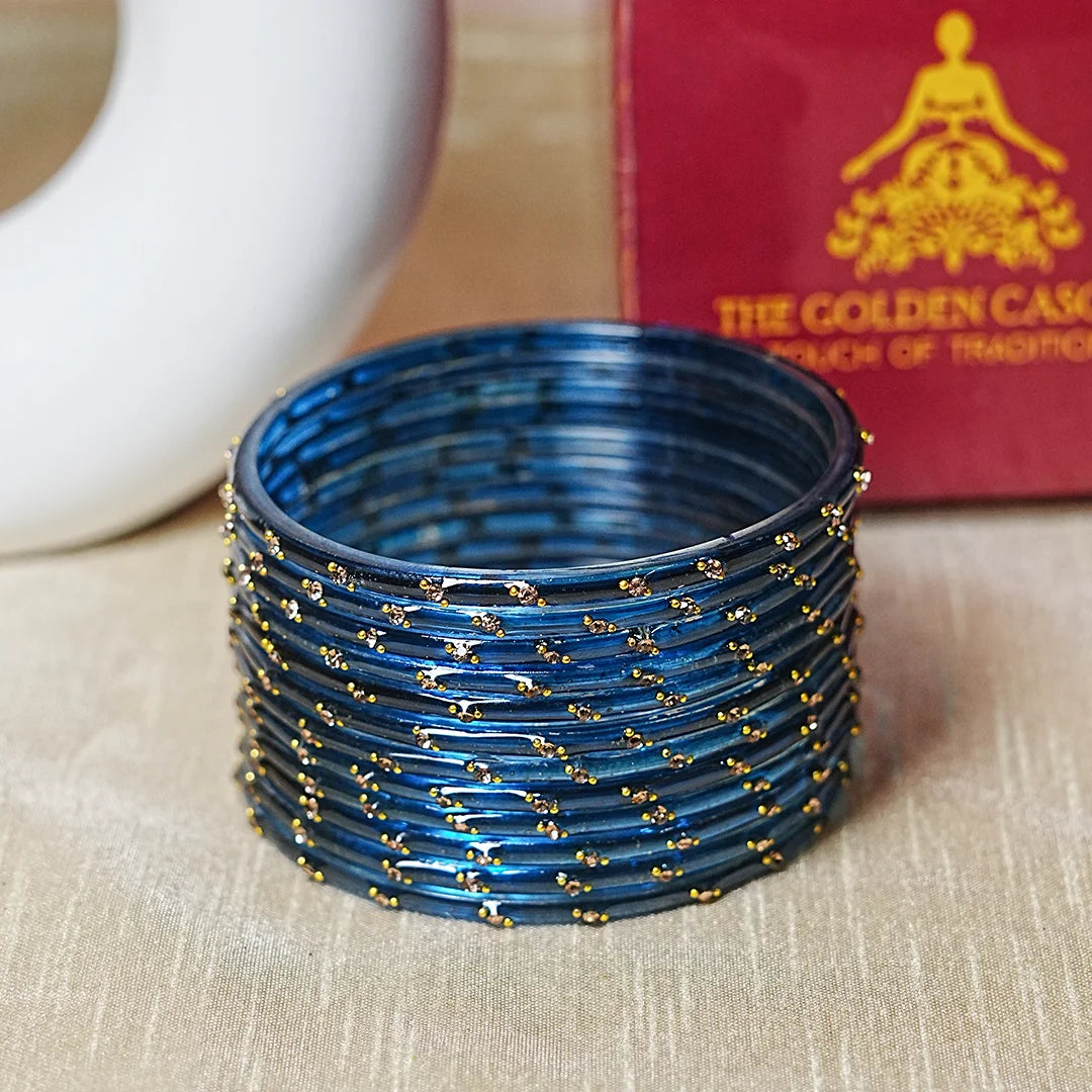 Traditional Lightweight Glass Bangles for Women (Pack of 12)