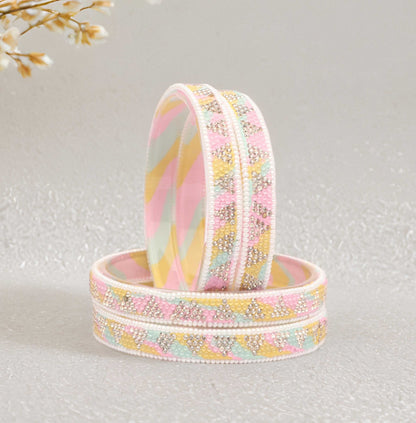 Handmade Multicolor Shade Glass Kada for Women & Girls (Pack of 4)