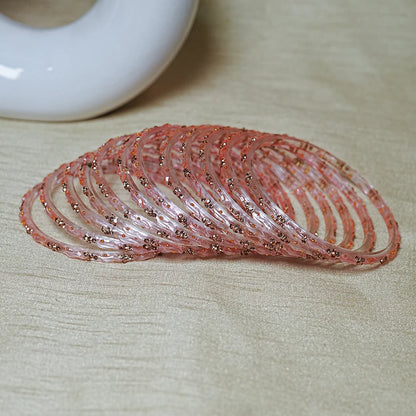 Designer Beads Work Glass Bangles for Women (Pack of 12 Bangle)