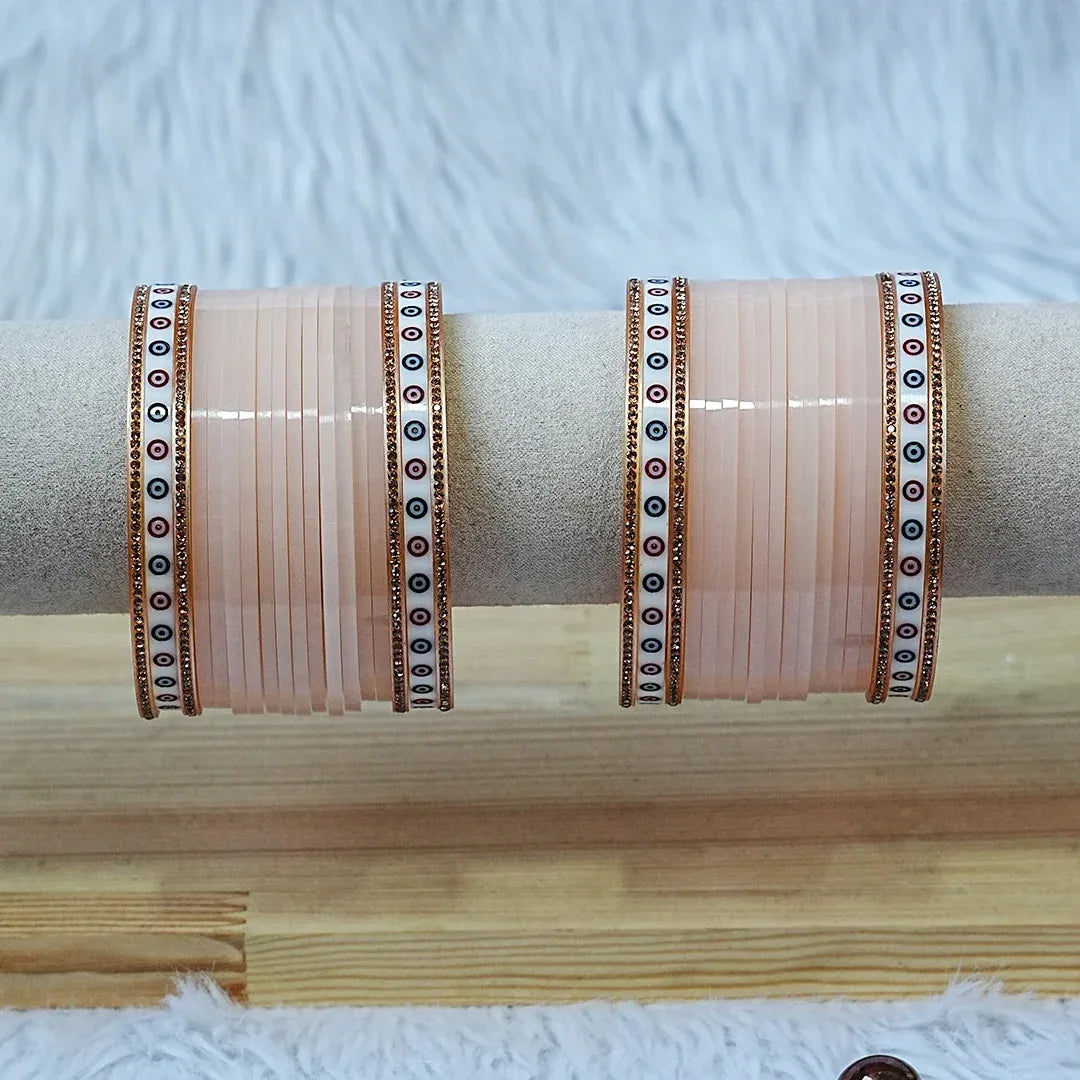 Premium Mini Wedding Chooda Bangles Set for Women (Both Hand) - The Golden Cascade