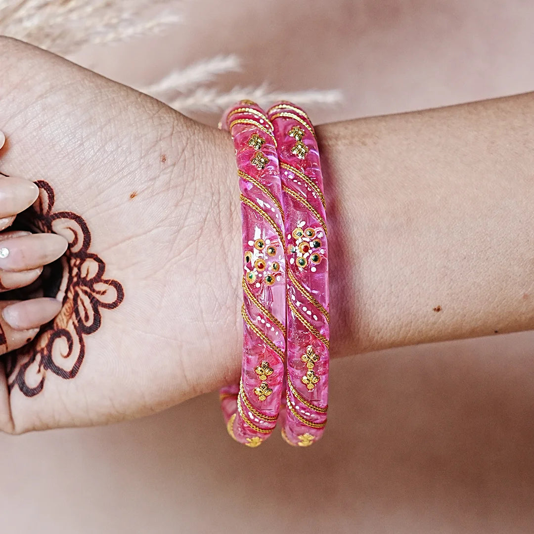 Trendy Lightweight Acrylic Kada Bangle for Women & Girls (Pack of 2)