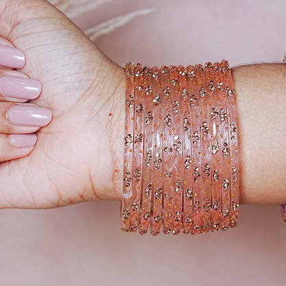 Designer Beads Work Glass Bangles for Women (Pack of 12 Bangle)