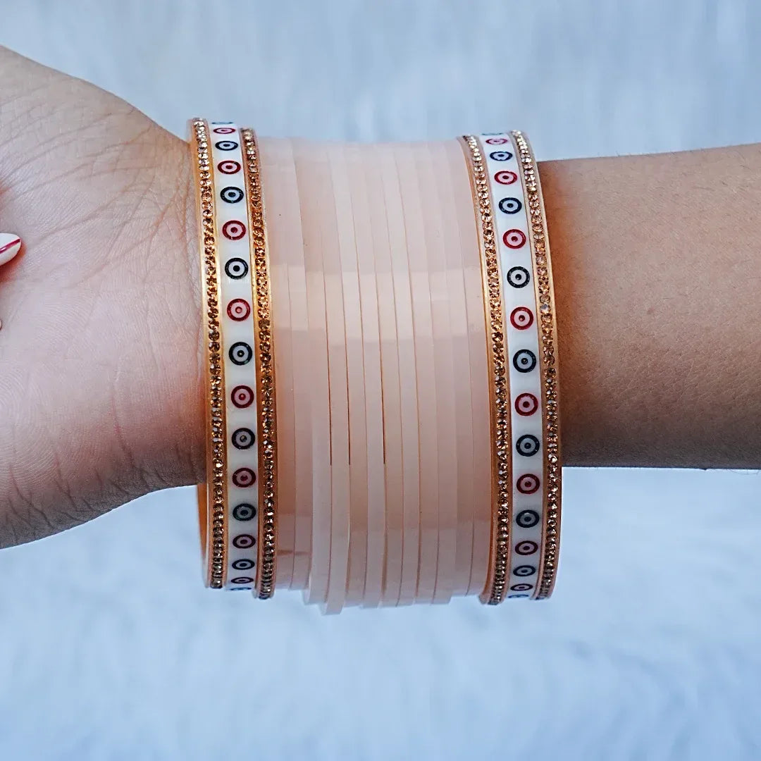 Premium Mini Wedding Chooda Bangles Set for Women (Both Hand) - The Golden Cascade
