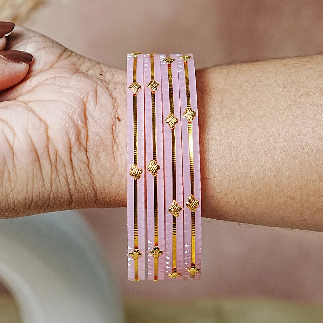 Premium Lightweight Acrylic Kada Bangles for Women (Pack of 4)