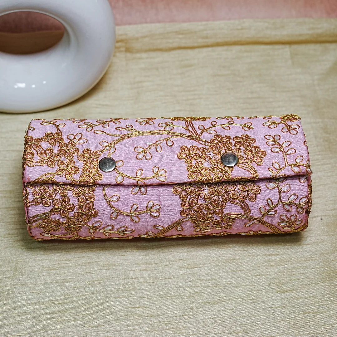 Handcrafted Embroidered Wooden Bangle Storage Box (3 Section)