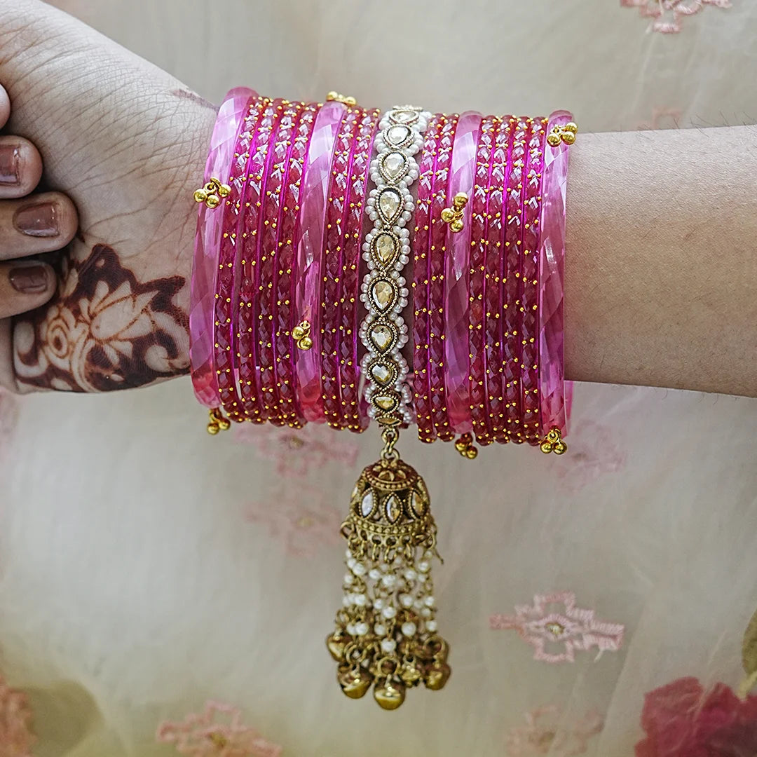 Traditional Glass Bangles Set for Women (Both Hand)
