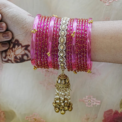 Traditional Glass Bangles Set for Women (Both Hand)