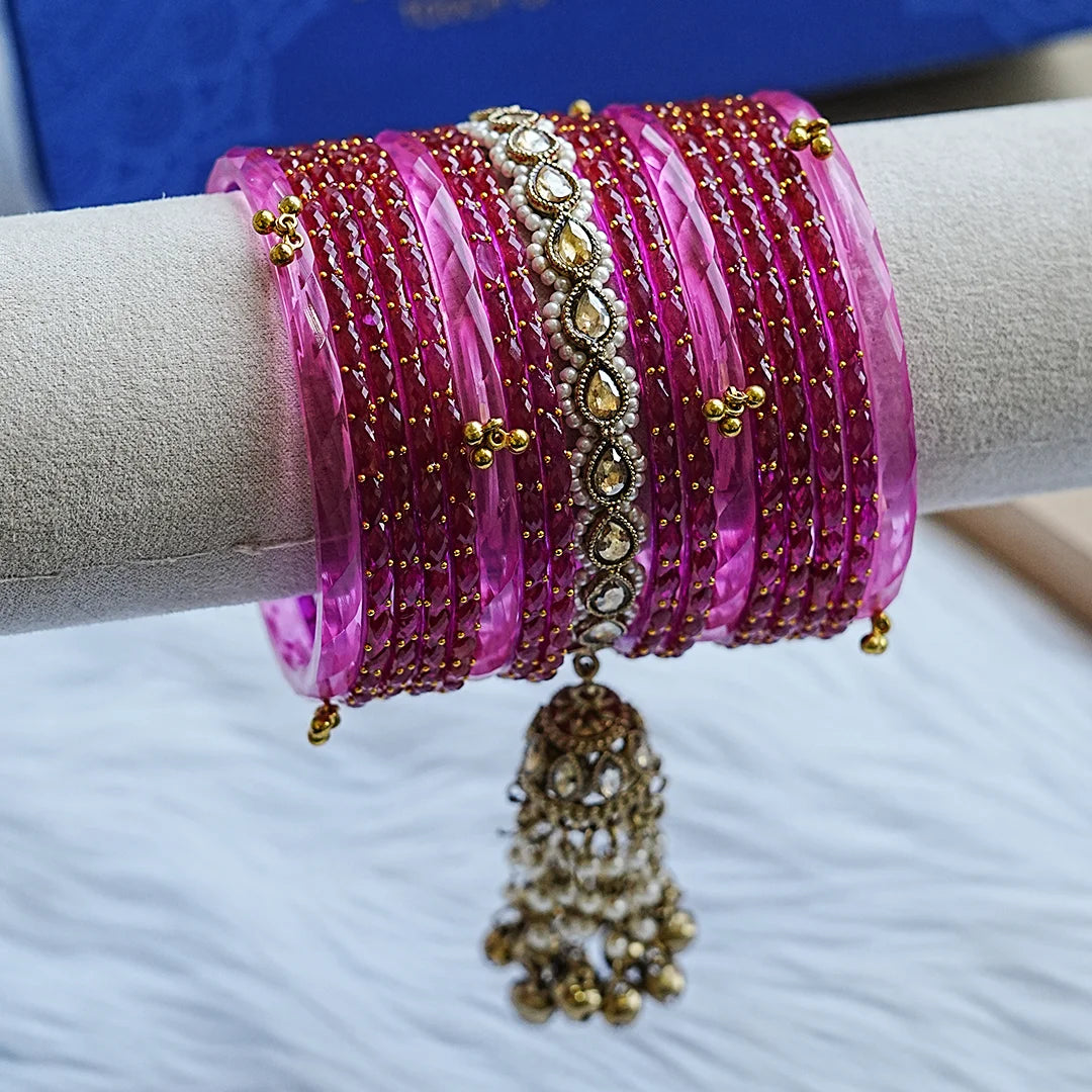Traditional Glass Bangles Set for Women (Both Hand)