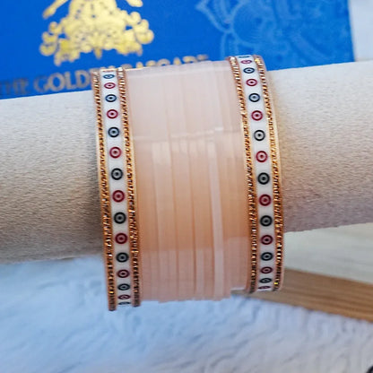 Premium Mini Wedding Chooda Bangles Set for Women (Both Hand) - The Golden Cascade