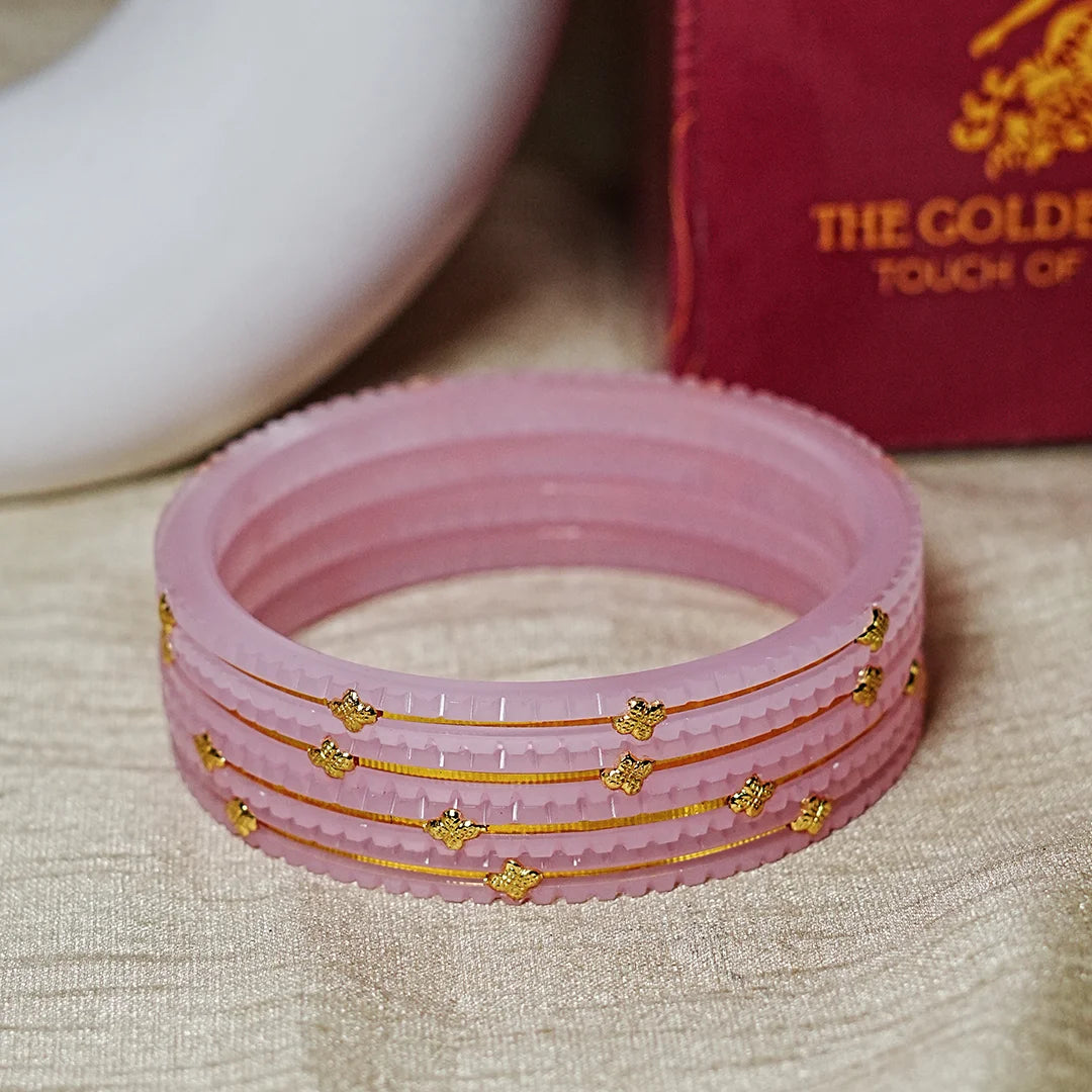 Premium Lightweight Acrylic Kada Bangles for Women (Pack of 4)