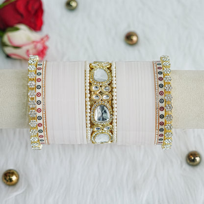 Traditional Pink Color Wedding Bridal Chura Set for Women (Both Hands)