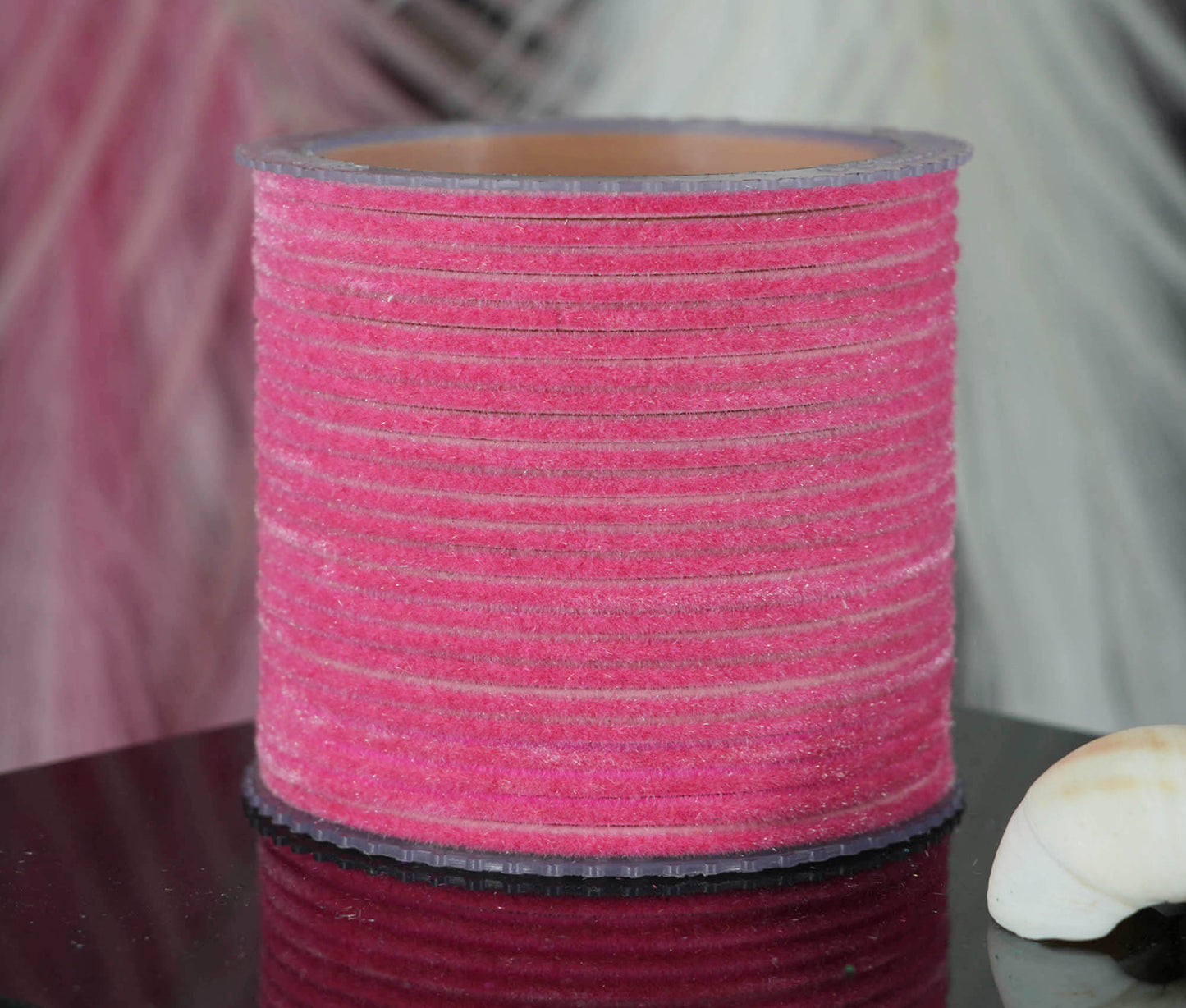 Pink Velvet Metal Bangles for Women & Girls (Pack of 24)