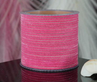 Pink Velvet Metal Bangles for Women & Girls (Pack of 24)