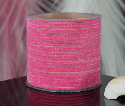 Pink Velvet Metal Bangles for Women & Girls (Pack of 24)