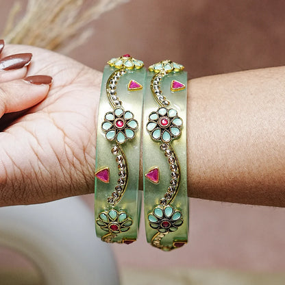 Premium Acrylic Kada Bangle for Women - Lightweight Glossy Finish (Pack of 2)