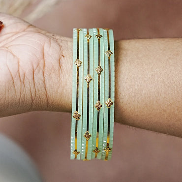 Premium Lightweight Acrylic Kada Bangles for Women (Pack of 4)