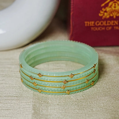 Premium Lightweight Acrylic Kada Bangles for Women (Pack of 4)