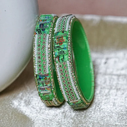 Women’s Glass Kada Bangles (Pack of 2) - The Golden Cascade