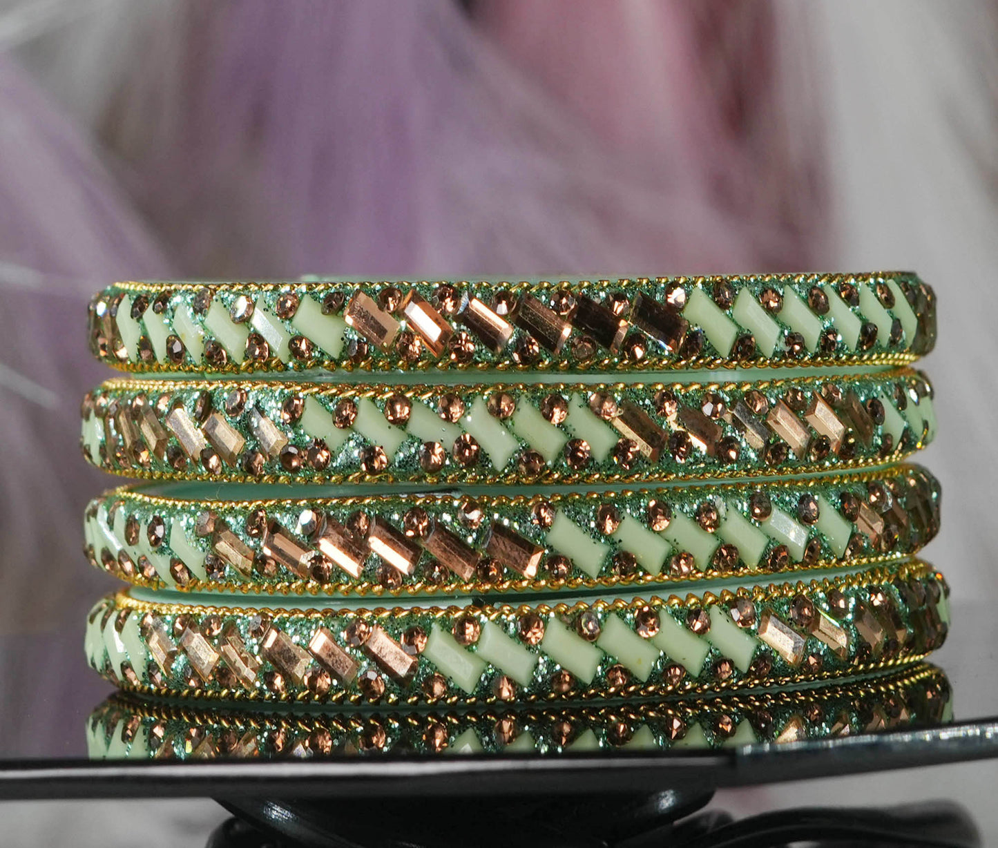 Multiple Color Glass Bangles for Women & Ladies (Pack of 4 Glass kada)
