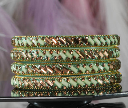 Multiple Color Glass Bangles for Women & Ladies (Pack of 4 Glass kada)