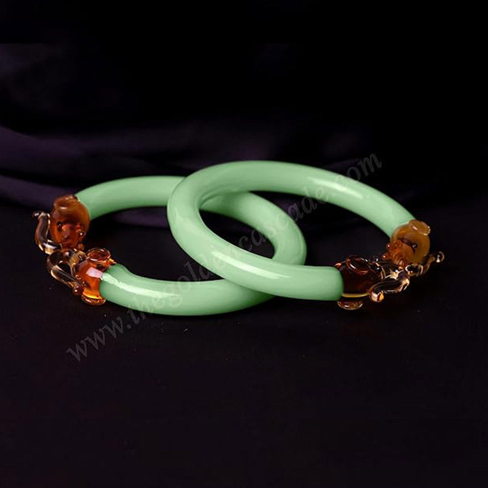 Multiple Color Elephant Design Glass Kada for Women & Girls (Pack of 2 Kada)