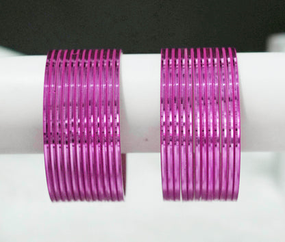 Pyazi Color Glossy Metal Bangle for Women & Girls (Pack of 24)