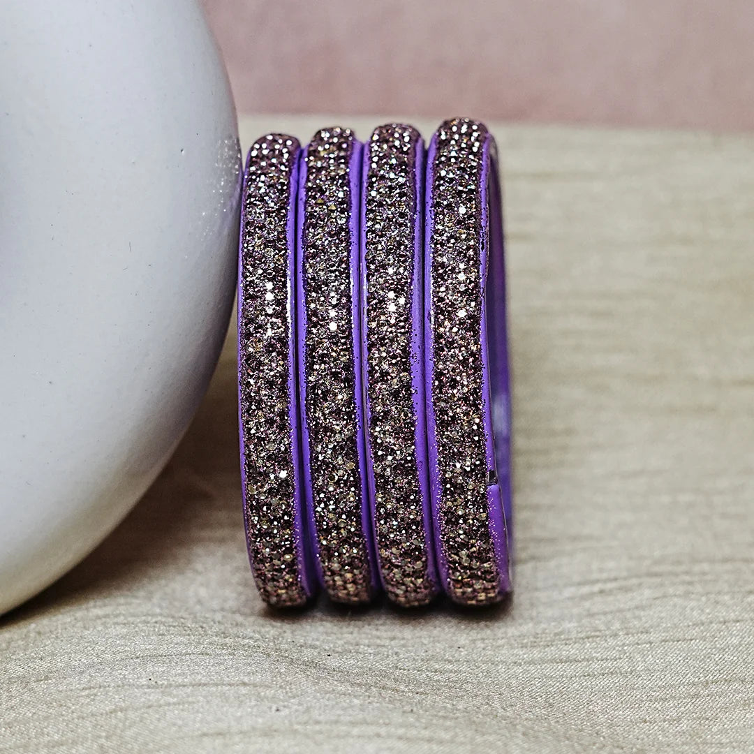 Handmade Beaded Work Glass Kada Bangles for Women & Girls (Pack of 4 Kada)