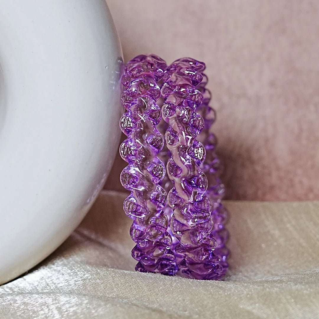 Unique Design "Sitara Glass Kada" Bangles with Glossy Finish for Women & Girls (Pack of 2)