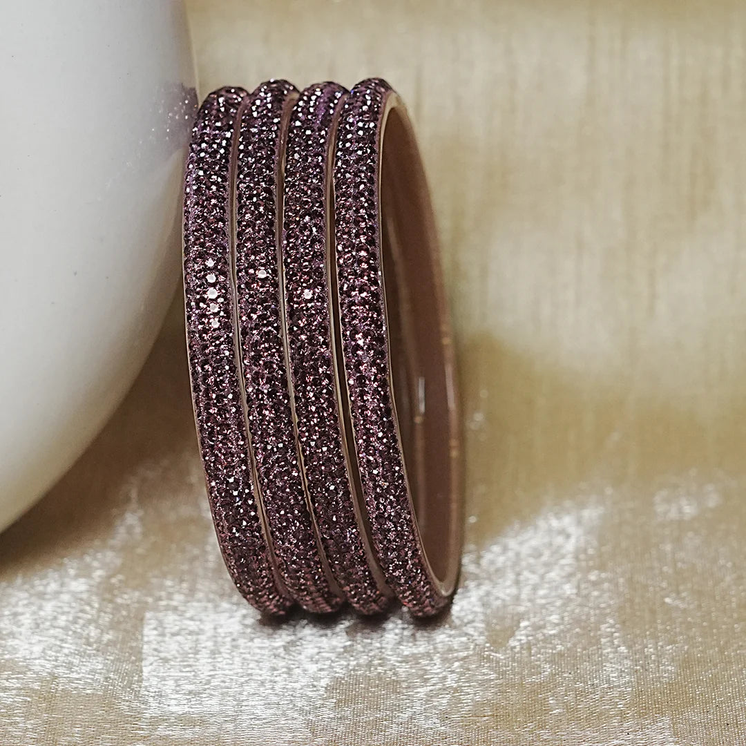 Handmade Designer Beads Work Glass Kada Bangles for Women & Girls (Pack of 4)