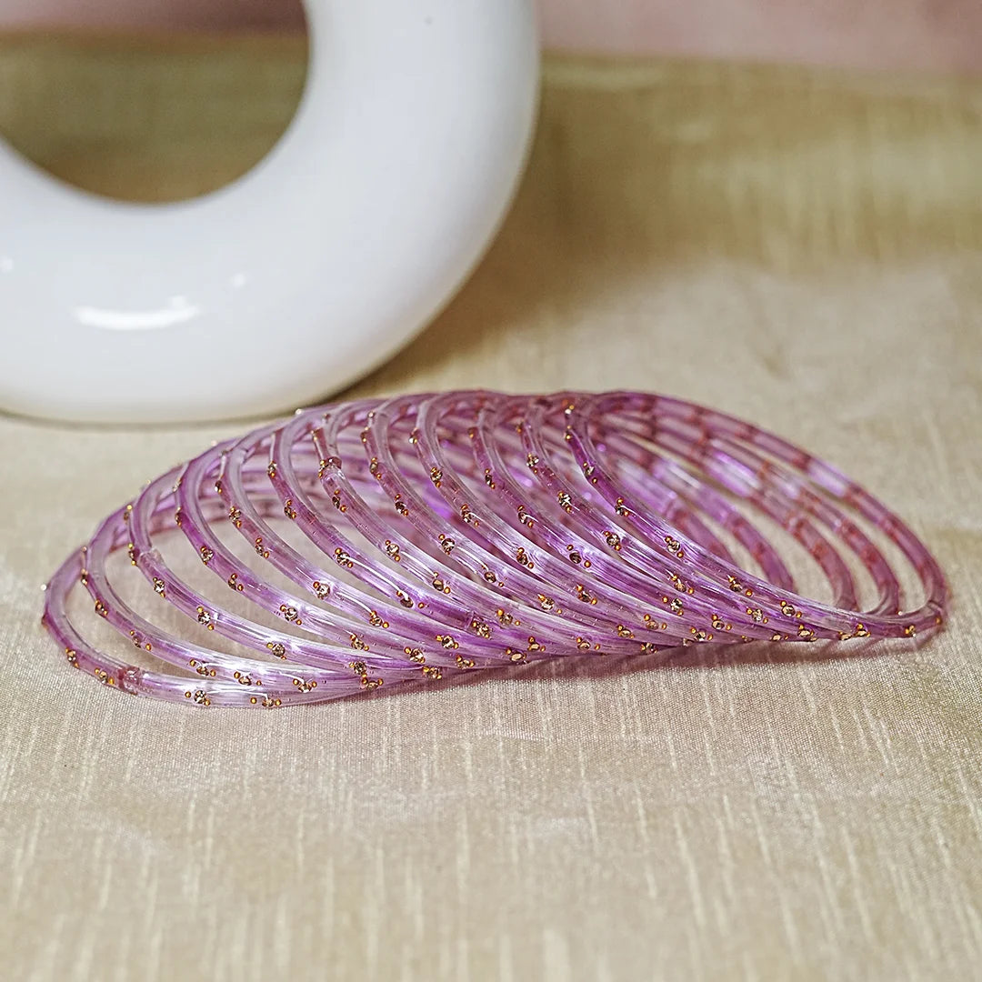Traditional Lightweight Glass Bangles for Women (Pack of 12)