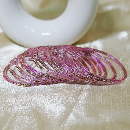 Traditional Glass Bangle with Golden Balls & Beads Studded for Women & Girls (Pack of 12 Bangles)