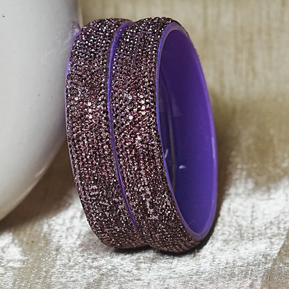 Luxury Glitter Glass Kada Bangles for Women & Girls (Pack of 2)