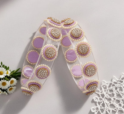 Stylish Transparent Glass Kada for Women & Girls – (Pack of 2)