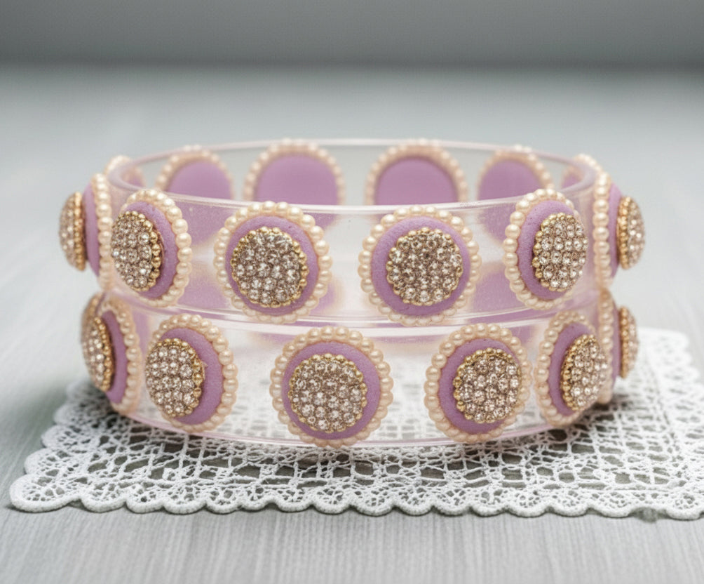 Stylish Transparent Glass Kada for Women & Girls – (Pack of 2)