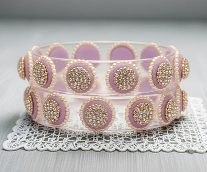 Stylish Transparent Glass Kada for Women & Girls – (Pack of 2)