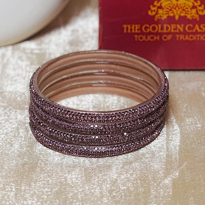 Handmade Designer Beads Work Glass Kada Bangles for Women & Girls (Pack of 4)