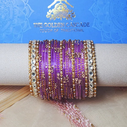 Indian Traditional Glass Bangles Set for Women (Both Hand)