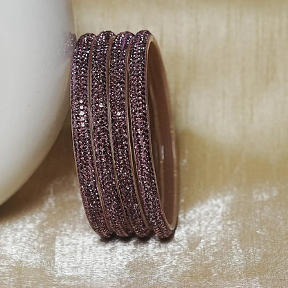 Handmade Designer Beads Work Glass Kada Bangles for Women & Girls (Pack of 4)