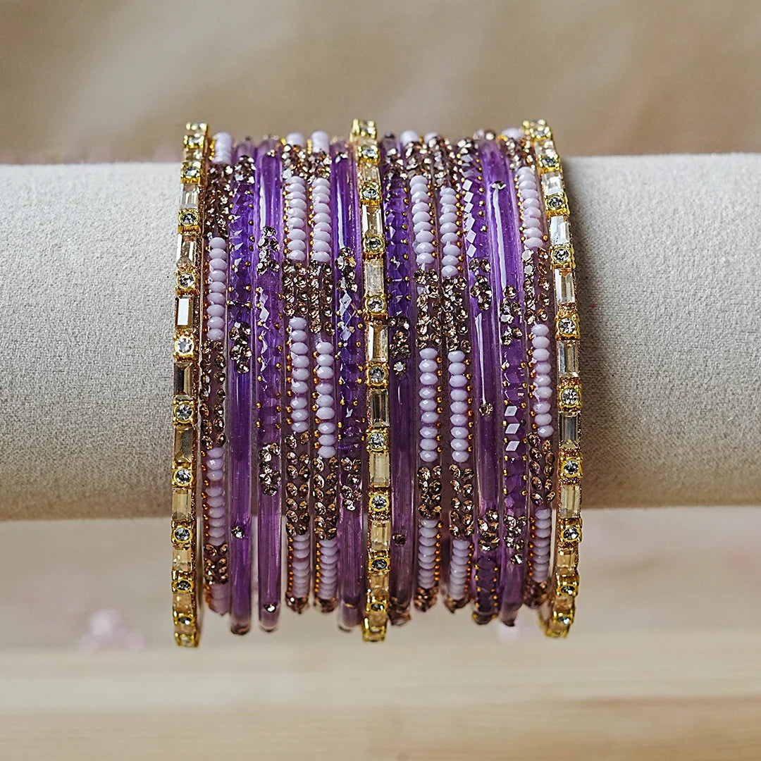Festive Glass Bangles Set for Women (Both Hands)