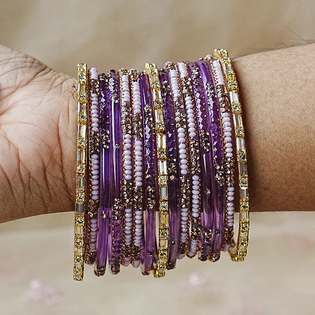 Festive Glass Bangles Set for Women (Both Hands)