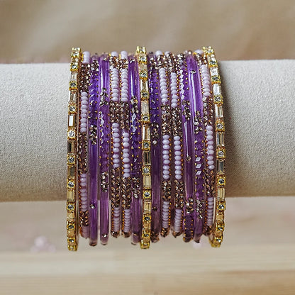 Festive Glass Bangles Set for Women (Both Hands)