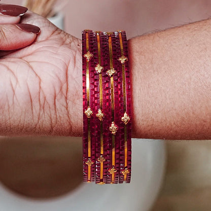 Premium Lightweight Acrylic Kada Bangles for Women (Pack of 4)