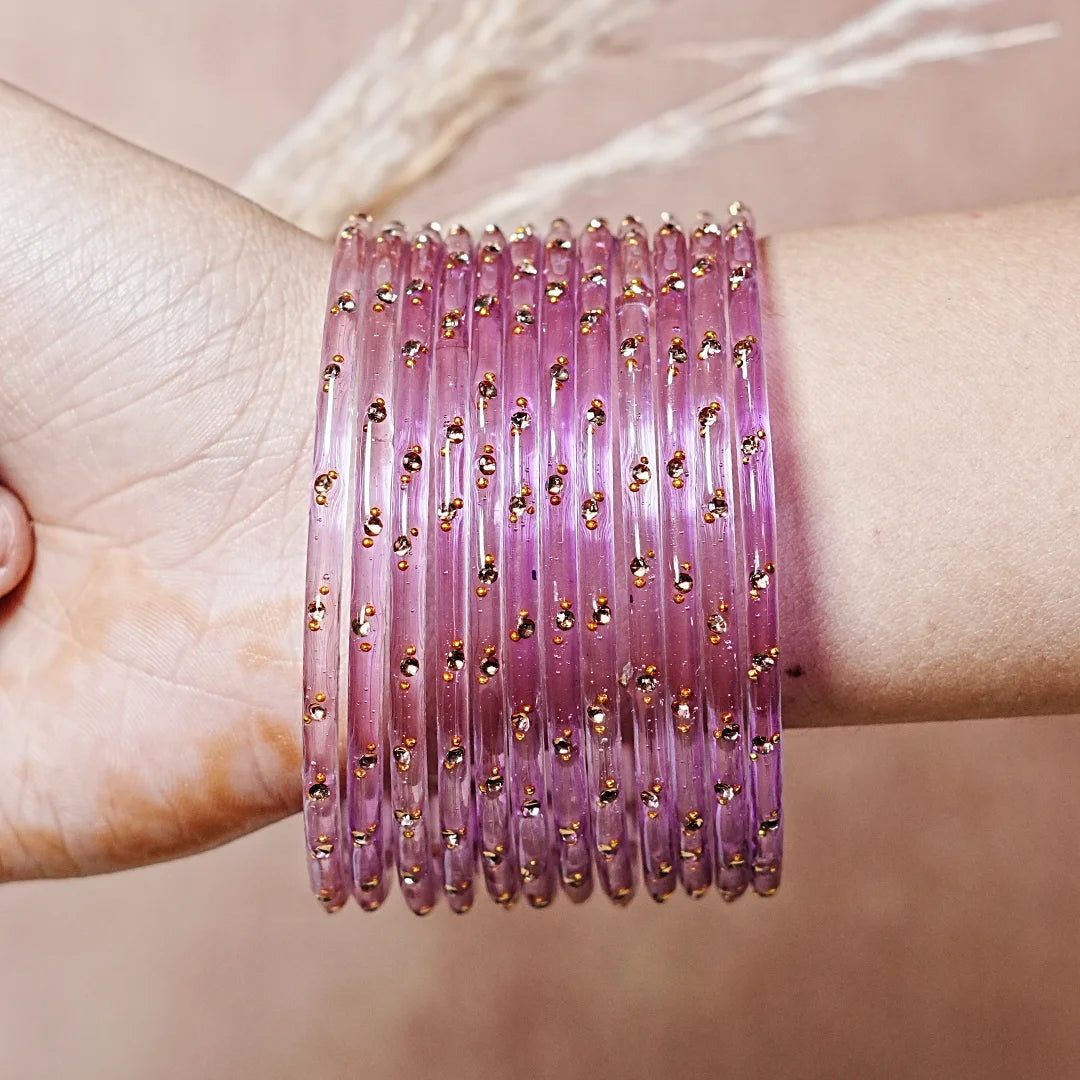 Traditional Lightweight Glass Bangles for Women (Pack of 12)